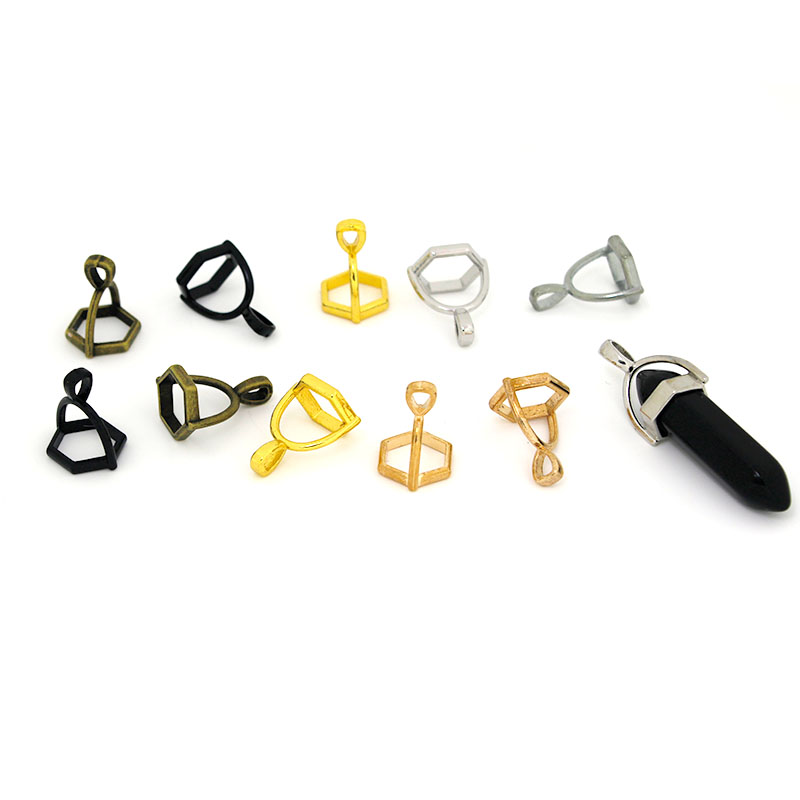 Jewelry Making Metals - 20Pcs 육각형 보석 모자 천연 석재