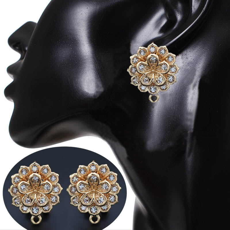 Jewelry Making Dubai - 10쌍 귀걸이 포스트, 루프형 행거, 꽃