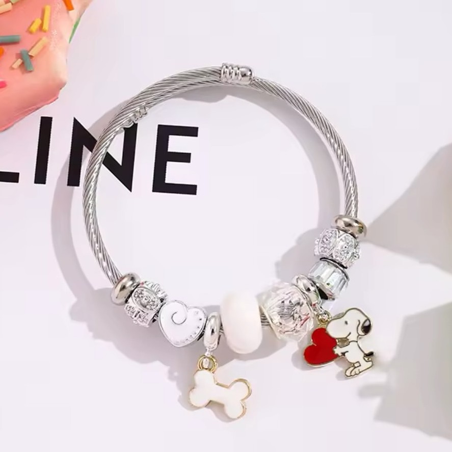 Jewelry Making Metals - 귀여운 만화 스누피 뼈 하트 비즈