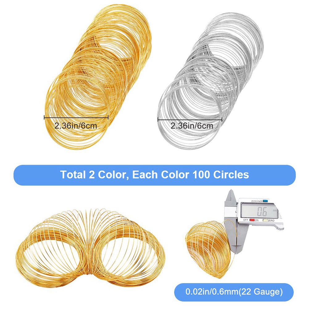 Memory Wire Bracelet - A74E-200 루프 메모리 와이어 팔찌 대량