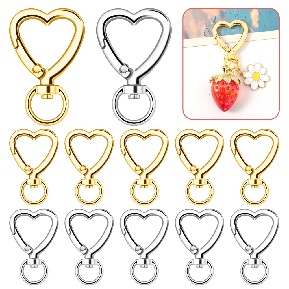 Jewelry Making Kit For Beginners - 10개 금속 하트 모양 로브스터 클로