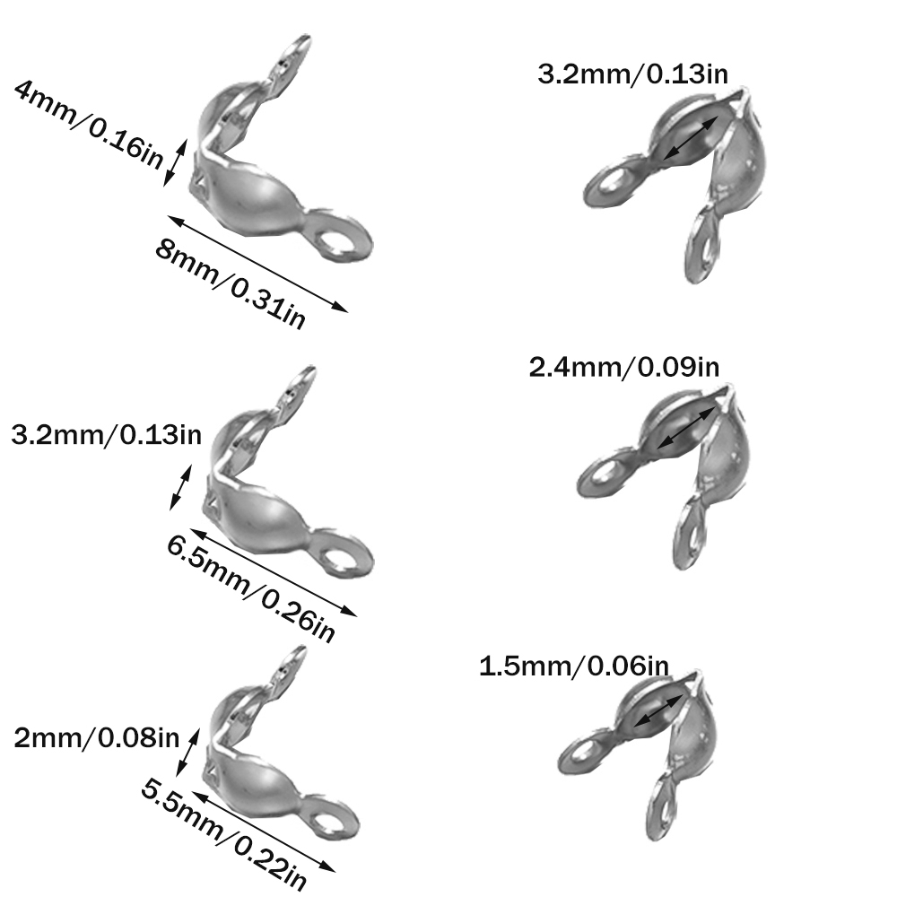 100pcs 304 스테인레스 스틸 비드 팁 매듭 커버 - Jewelry Making Knots 리뷰 및 가격