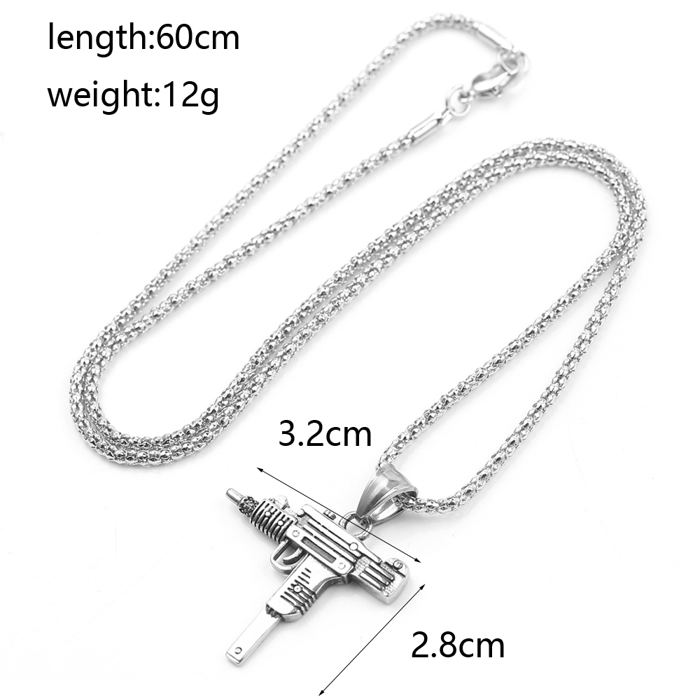 펑크 우지 권총 기관총 목걸이 펜던트 - 남성용 패션  - Jewelry Making Equipment 리뷰 및 가격