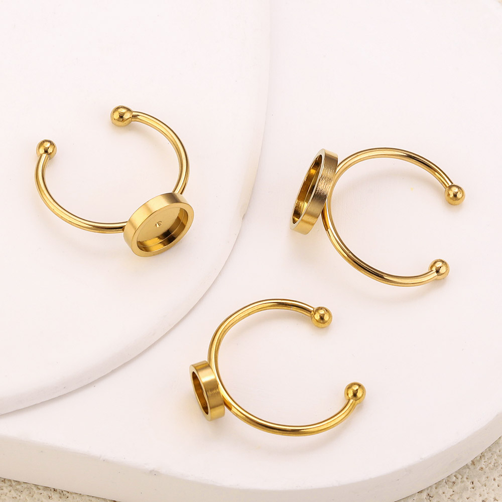 10개 스테인리스 스틸 원형 조절 가능한 오픈 링 세팅 - Jewelry Making Stones 리뷰 및 가격