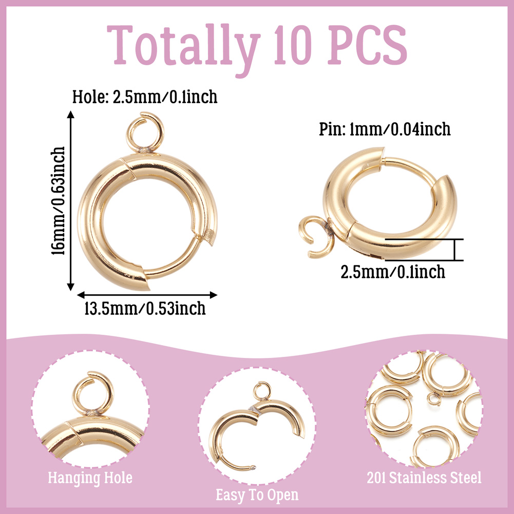 10개 201 스테인리스 스틸 허기 이어링 훅 라운드  - Jewelry Making Knots 리뷰 및 가격