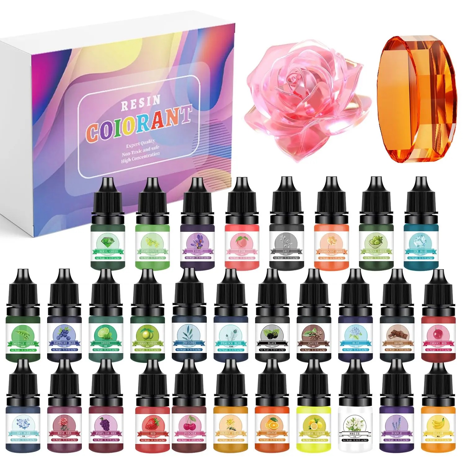 30색상 5ml 에폭시 레진 색소 키트 액체 착색제 염 - Jewelry Making Online 리뷰 및 가격