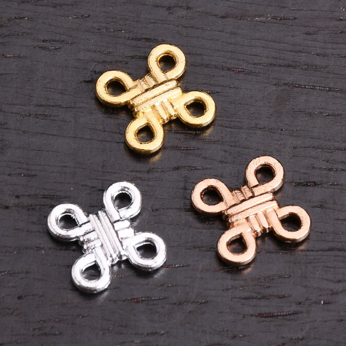 20개 크로스 매듭 모양 12mm 도금 골드/실버 컬러 - Jewelry Making Knots 리뷰 및 가격