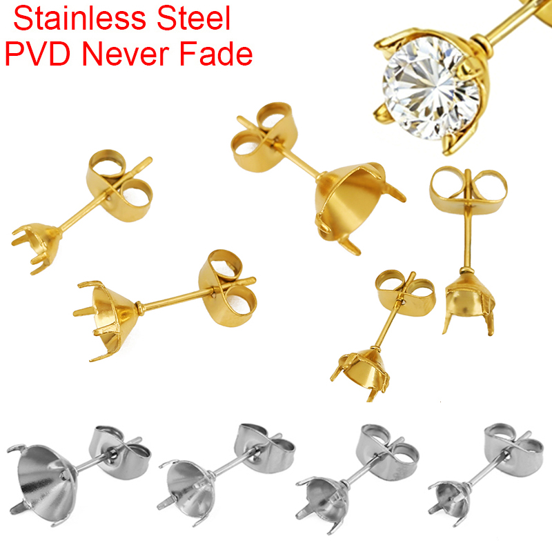 20개 PVD 변색없는 스테인레스 스틸 귀걸이 세팅 5 - Jewelry Making Stones 리뷰 및 가격