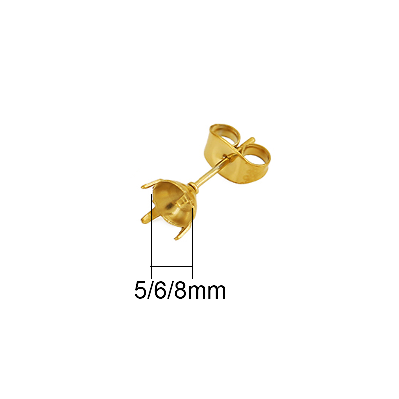 20개 PVD 변색없는 스테인레스 스틸 귀걸이 세팅 5 - Jewelry Making Stones 리뷰 및 가격
