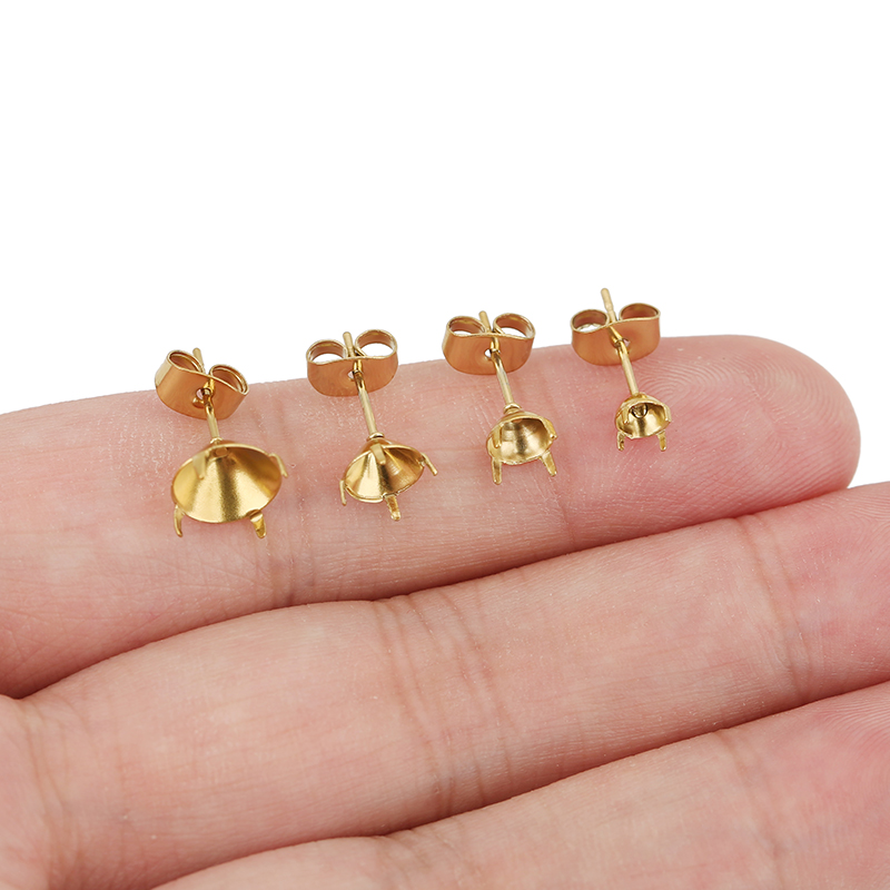 20개 PVD 변색없는 스테인레스 스틸 귀걸이 세팅 5 - Jewelry Making Stones 리뷰 및 가격