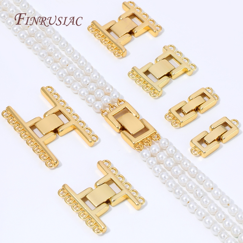 18K 금도금 멀티 스트랜드 클래스프 커넥터 직사각형  - Jewelry Making Gold 리뷰 및 가격