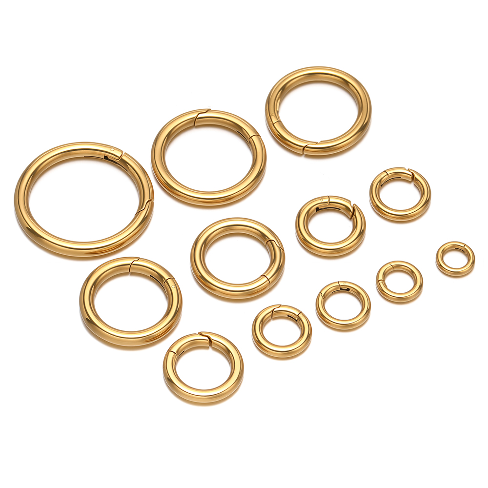 2개/세트 원형 스프링 클립 스테인리스 스틸 금도금 키 - Jewelry Making Metals 리뷰 및 가격