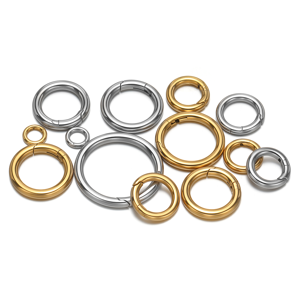 2개/세트 원형 스프링 클립 스테인리스 스틸 금도금 키 - Jewelry Making Metals 리뷰 및 가격