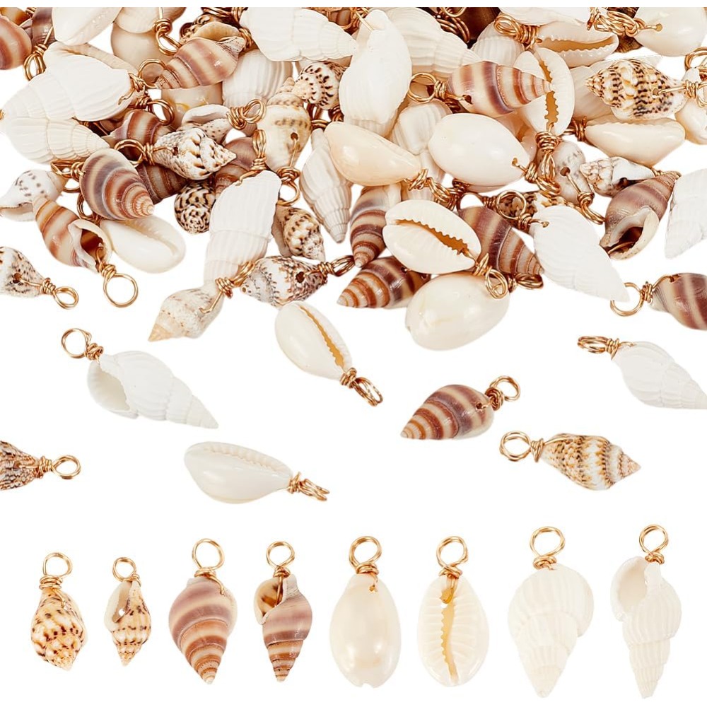 100pcs 4 스타일 자연 쉘 매력 펜 던 트 조개  - Jewelry Making Online 리뷰 및 가격