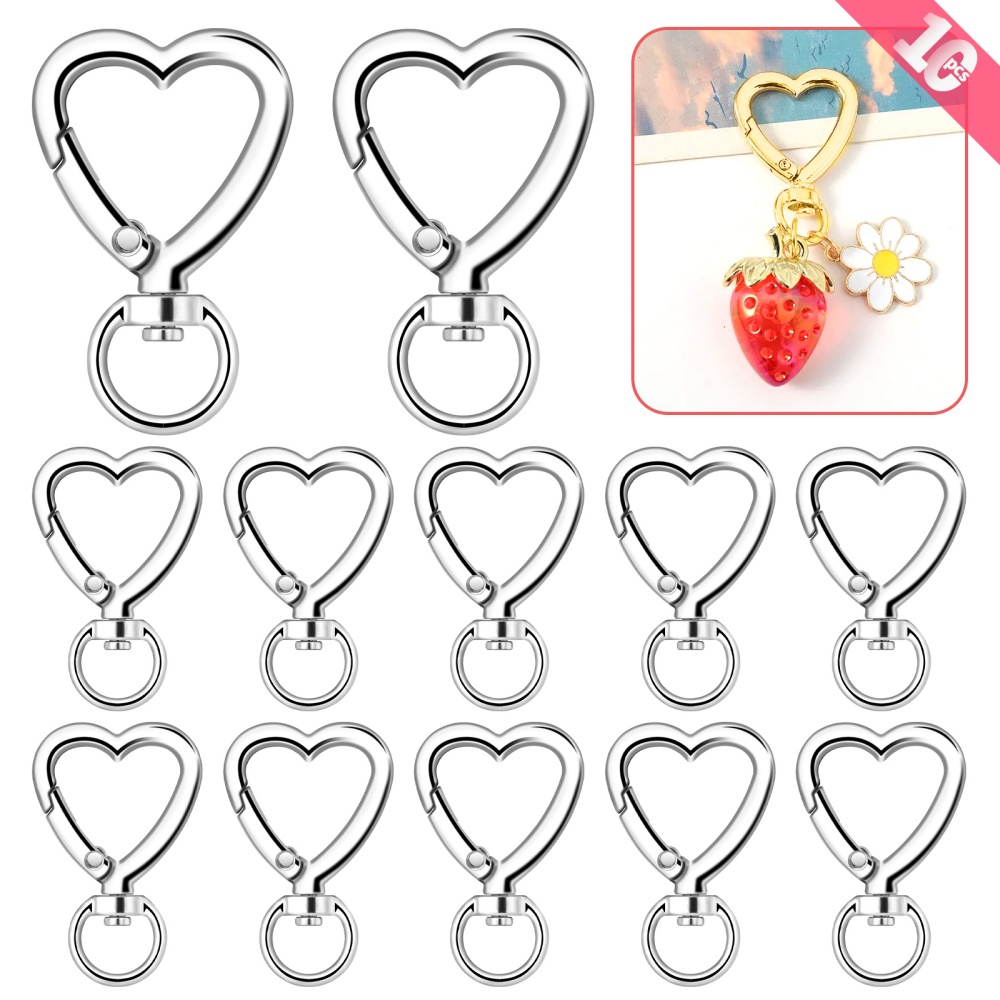 10개 금속 하트 모양 로브스터 클로 클래스프 회전식  - Jewelry Making Kit For Beginners 리뷰 및 가격