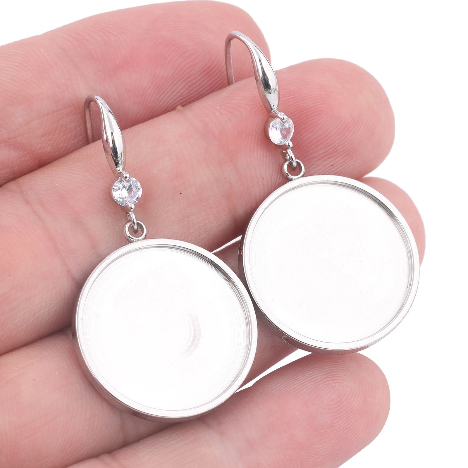 6개 스테인리스 스틸 20mm 카보숑 귀걸이 베젤 세팅 - Jewelry Making Stones 리뷰 및 가격