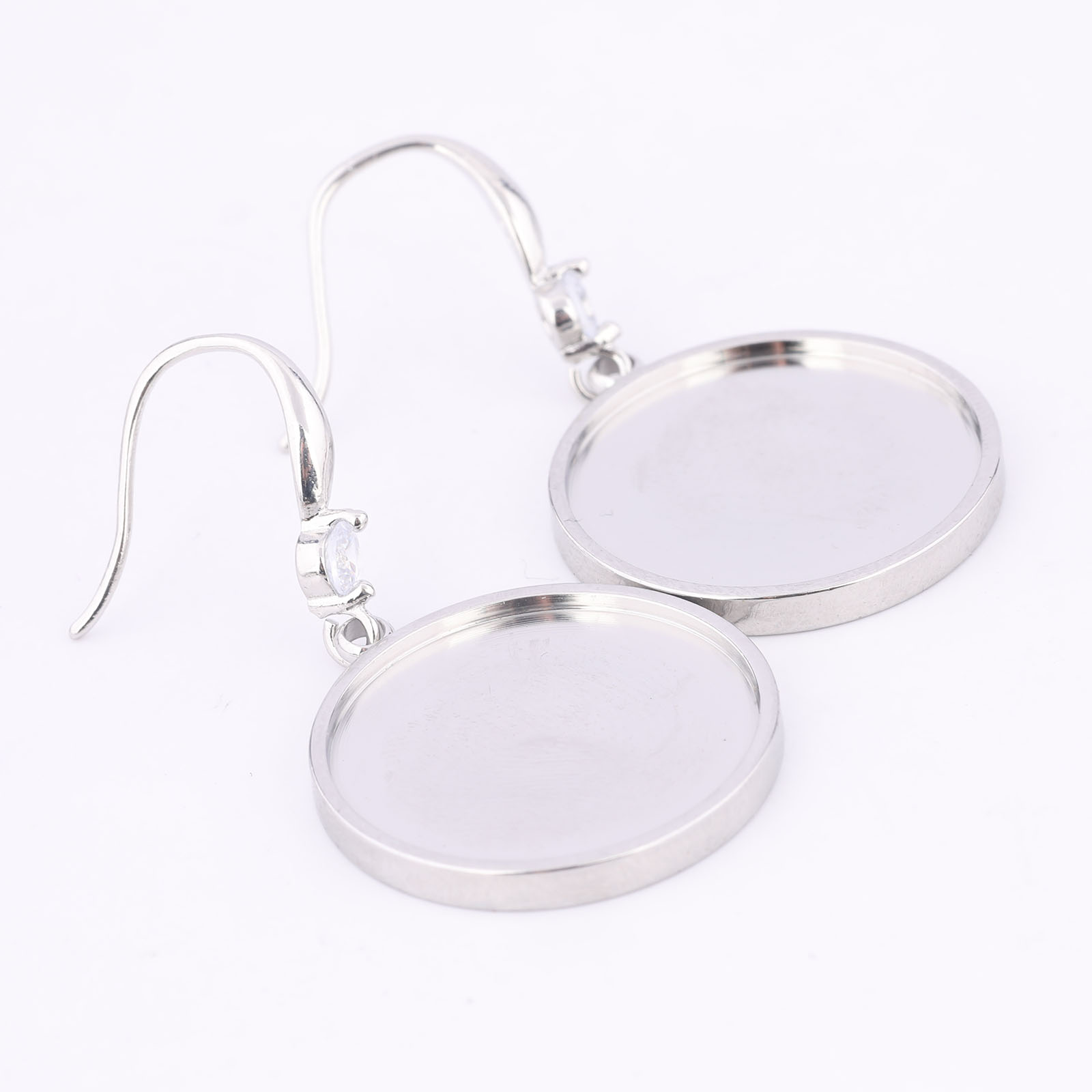 6개 스테인리스 스틸 20mm 카보숑 귀걸이 베젤 세팅 - Jewelry Making Stones 리뷰 및 가격