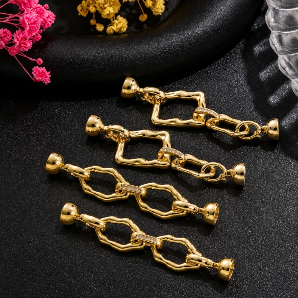 1 조각 18k 금도금 간단한 타원형 불규칙 연결 버클 - Jewelry Making Gold 리뷰 및 가격