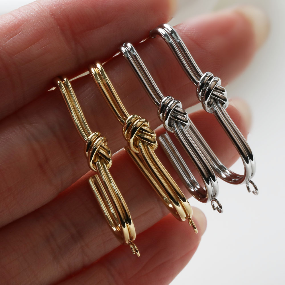 2PCS 우아한 U 자형 매듭 귀 스터드 귀걸이 쥬얼리 - Jewelry Making Knots 리뷰 및 가격