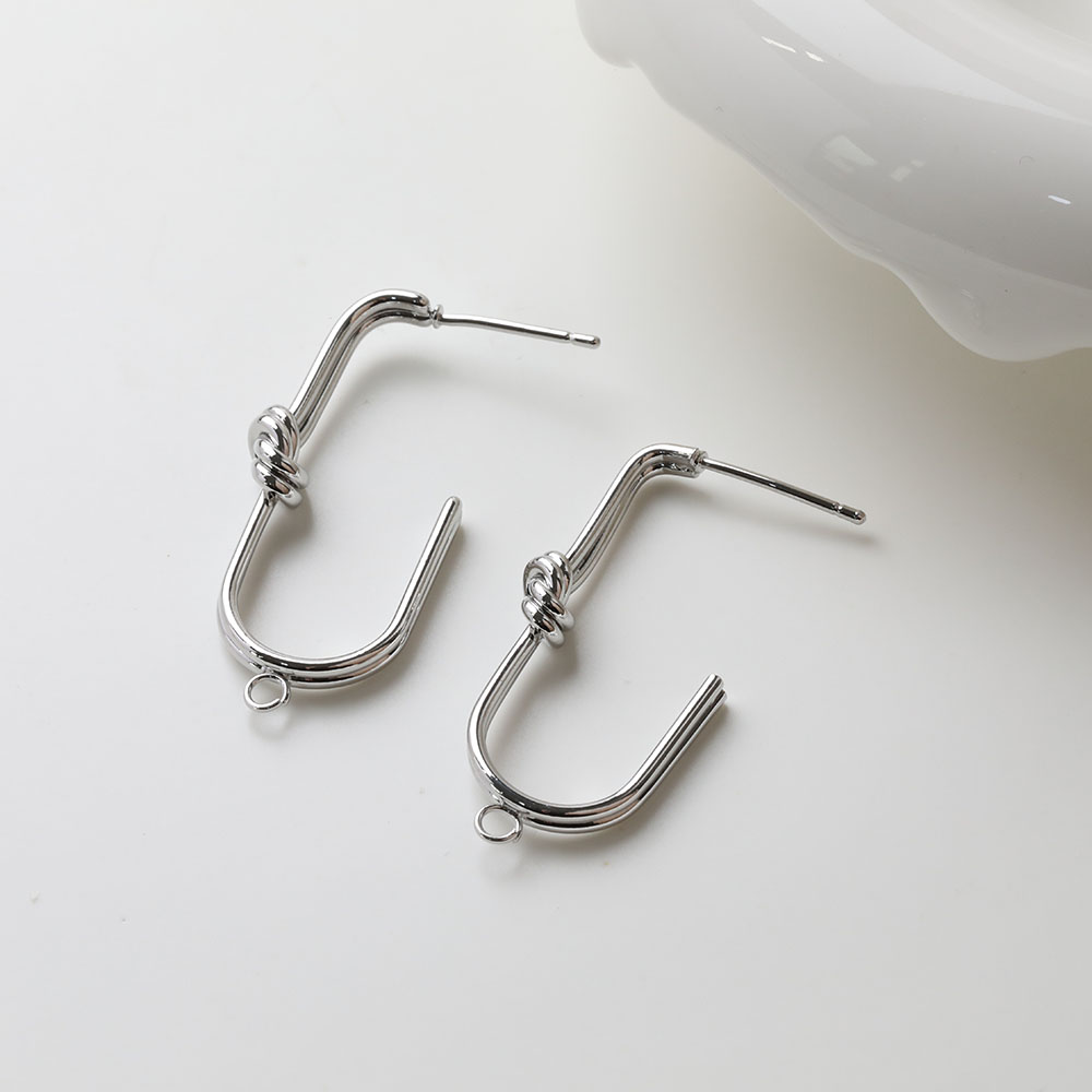 2PCS 우아한 U 자형 매듭 귀 스터드 귀걸이 쥬얼리 - Jewelry Making Knots 리뷰 및 가격