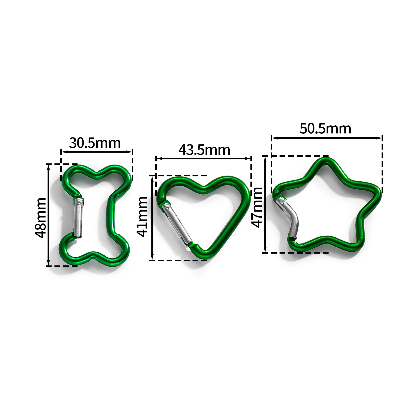 1개/세트 알루미늄 미니 카라비너 클립 별/하트/D/뼈 - Jewelry Making Equipment 리뷰 및 가격
